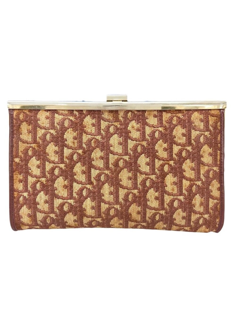 Dior Vintage Clutch Canvas Brown Trotter Pattern